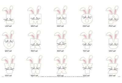 Bunny Letter or Number Easter Sew or Iron on Patch - image4
